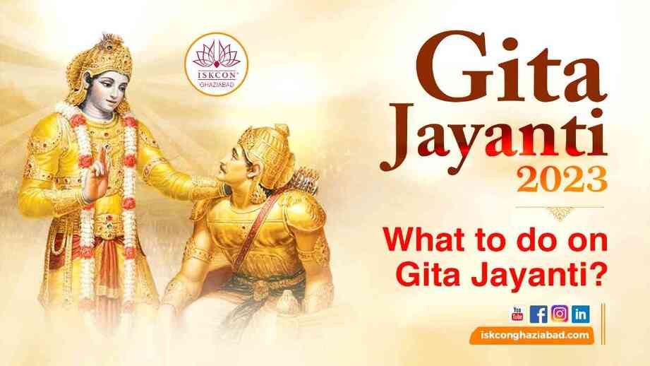 Gita Jayanti 2023, in this picture Gita jayanti celebration has shown