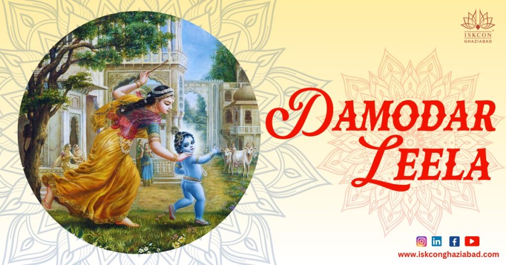 in this picture, Damodar lila has been shown of Kartik month